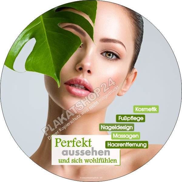 Aufkleber Kosmetiksalon Leistungsangebot