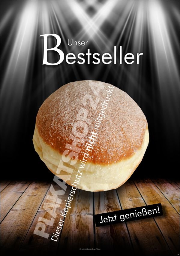 7de5e804179ca056afbd95c668a1e7dd Bestseller-Plakat für frische Berliner, Pfannkuchen und Krapfen