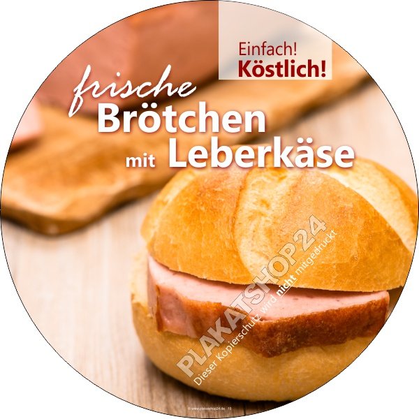 Aufkleber Brötchen mit Leberkäse