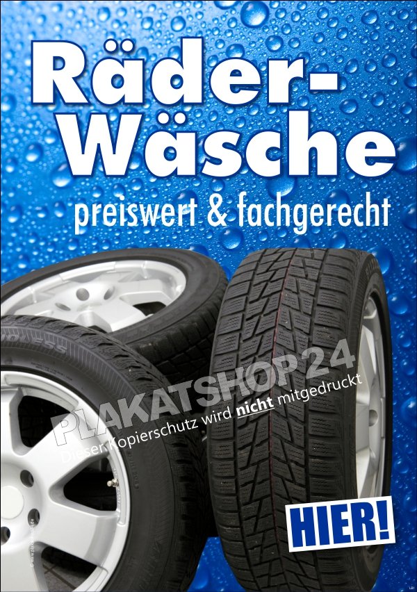Werbeplakat für Räderwäsche 