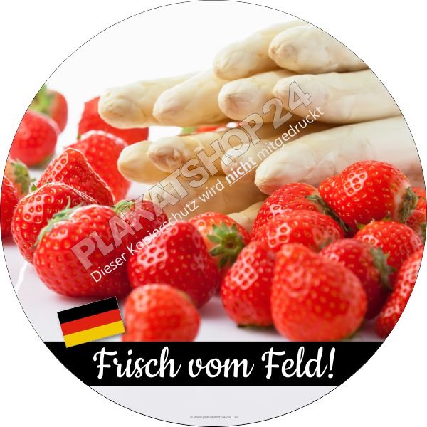 Werbefolie Erdbeeren frisch vom Feld
