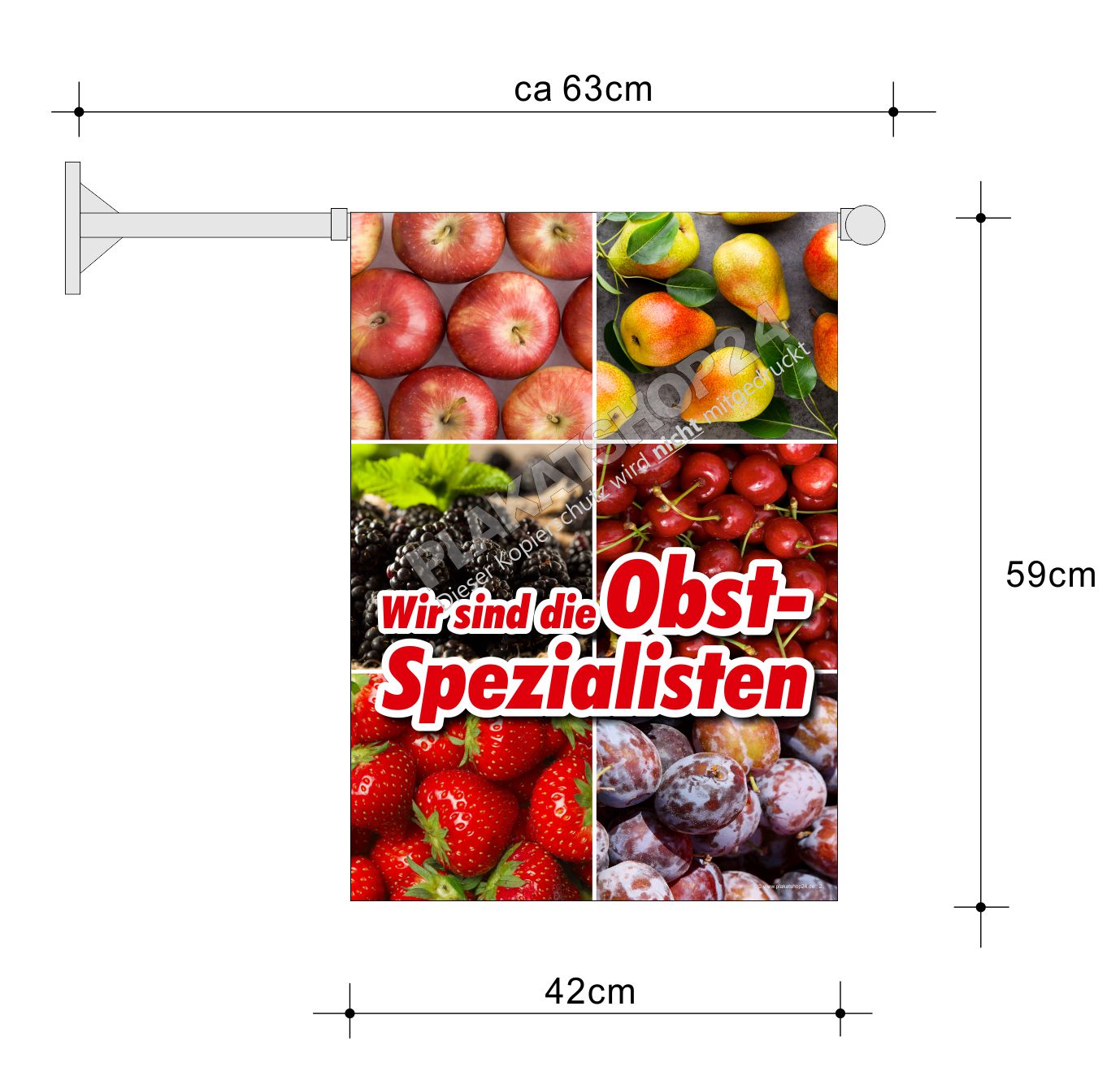 Obstfahne für Obstbau, Obstladen und Hofladen Obstfahne für Obstbau, Obstladen und Hofladen