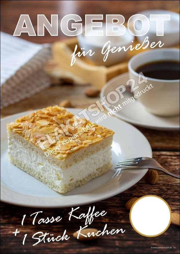 Caféplakat Angebot Kaffee + Kuchen
