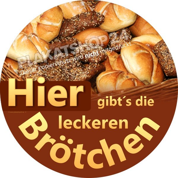 Baeckereiaufkleber_Broetchen Bäckereiaufkleber für Werbung leckere Brötchen