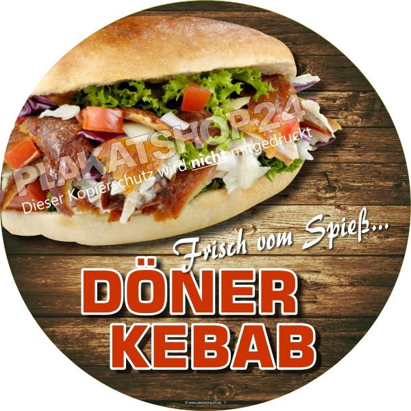 Aufkleber mit Döner-Kebab-Foto