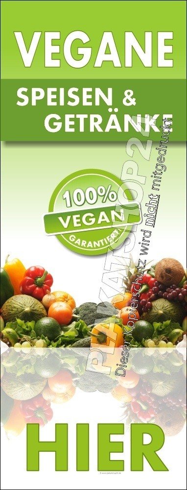 XA7520 Werbebanner für vegane Speisen und Getränke