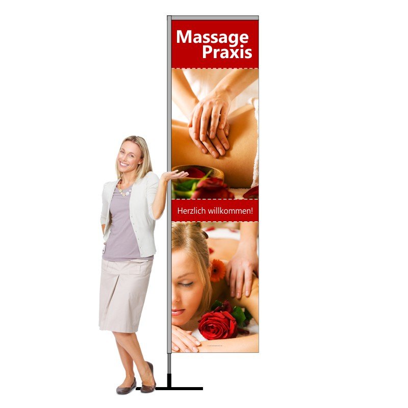 Beachflag für Massagepraxis
