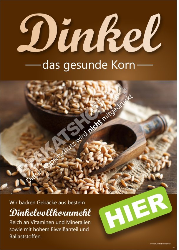 Dinkelbrot-Werbeposter für Bäckereischaufenster