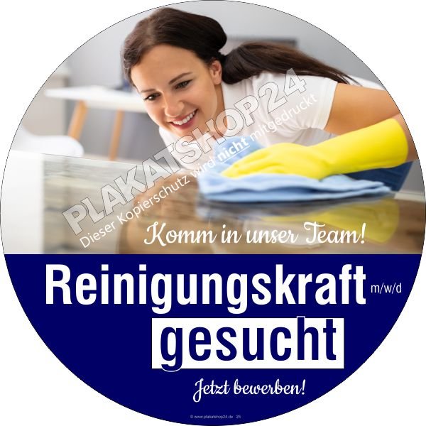 Aufkleber Reinigungskraft gesucht