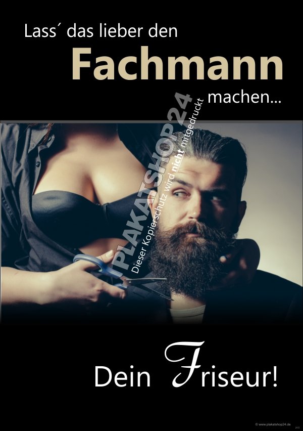 Werbeposter Friseure Lass das lieber den Fachmann machen...