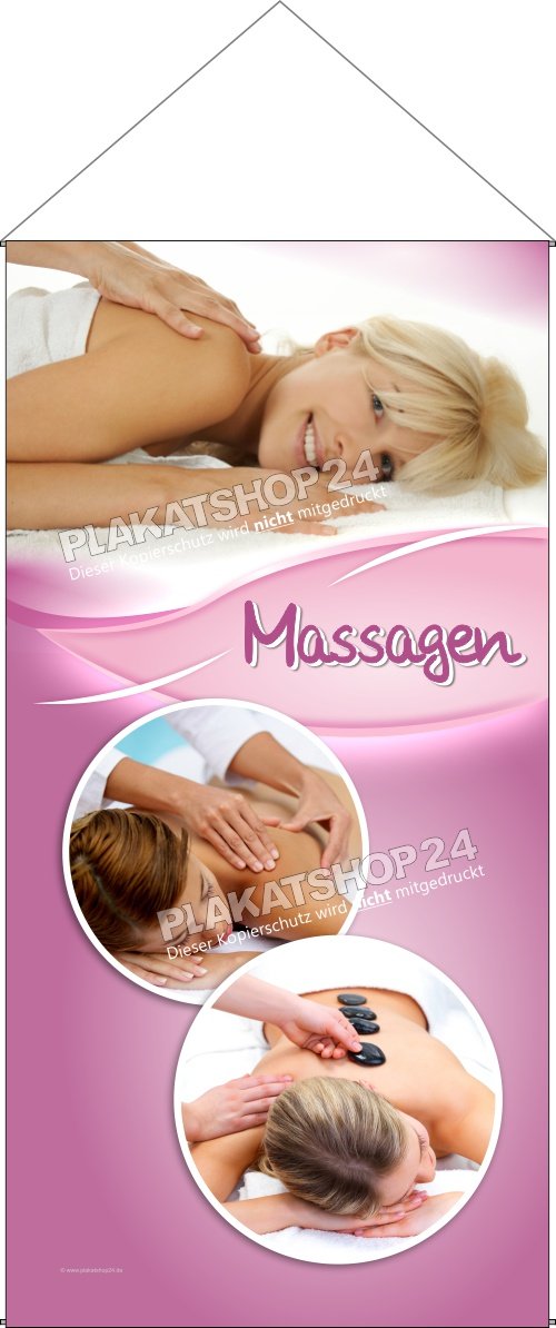 Massage-Textilbanner in sanften Farben