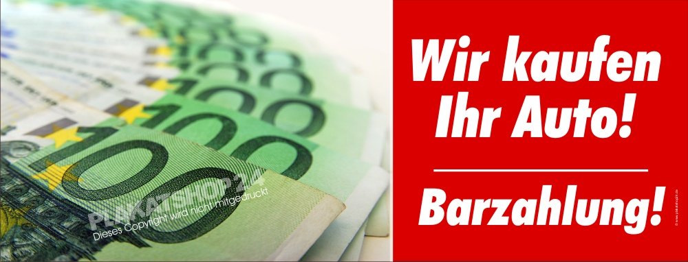 Werbebanner für Autohaus Autoankauf Barzahlung