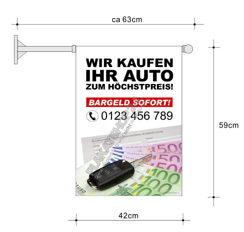 Werbefahne Autohandel / Auto Ankauf
