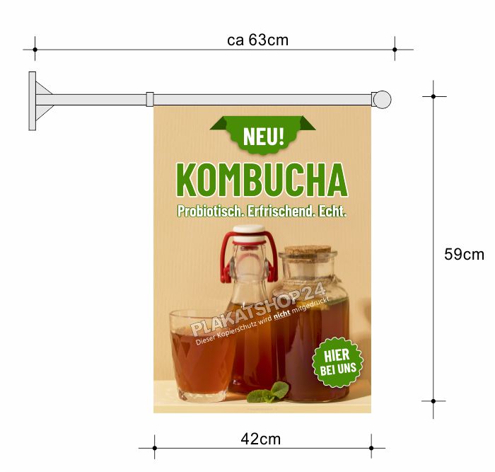 Fahne für Kombucha Werbung