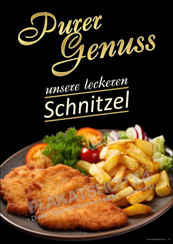 Gastro-Plakat für Schnitzel-Werbung
