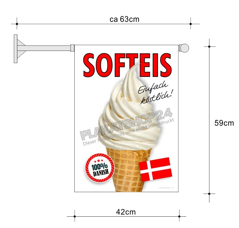 Softeis-Fahne für dänisches Softeis