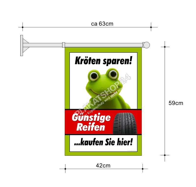 Stockfahne_guenstige_Reifen Günstige Fahne für Reifenwerbung