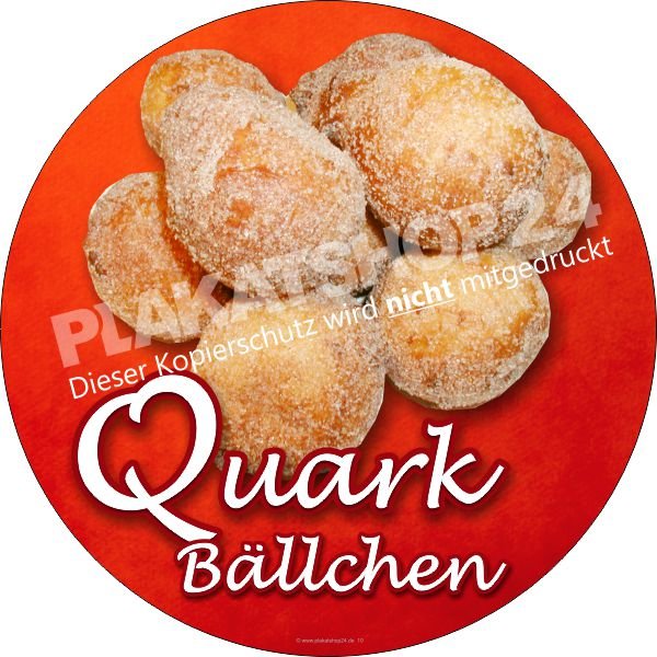Klebefolie für Werbung frische Quarkbällchen