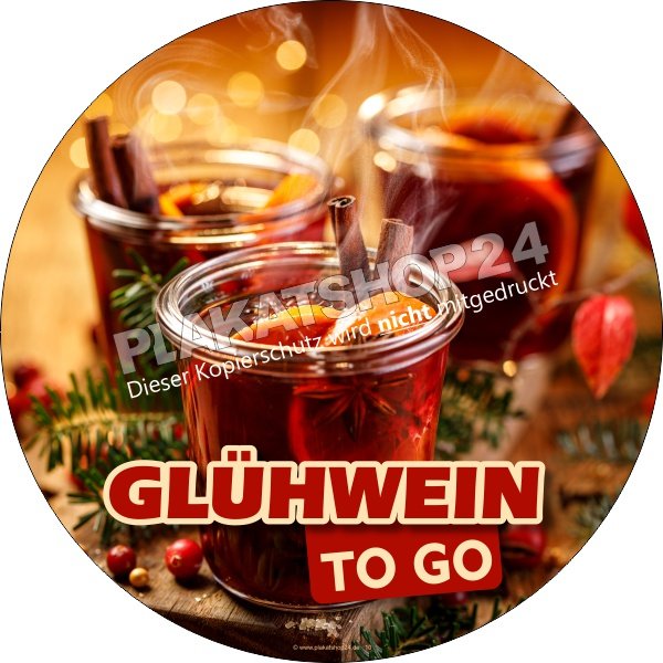 Glühweinaufkleber Heißgetränk to go