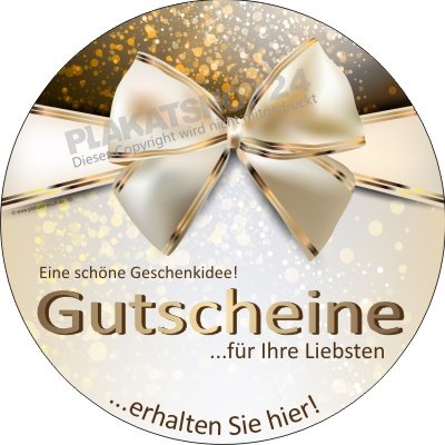 Schaufenster-Werbefolie für Geschenkgutschein-Werbung zu Weihnachten
