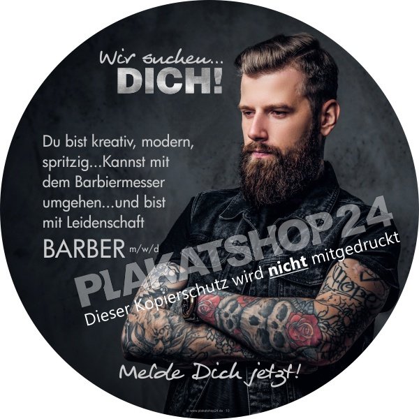 stellenangebotsaufkleber-barbershop Werbefolie Jobangebot Friseur Barbershop