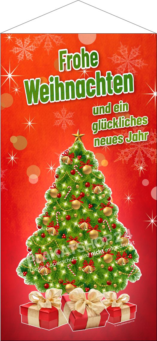 Textilbanner mit Weihnachtsmotiv (Tannbaum)