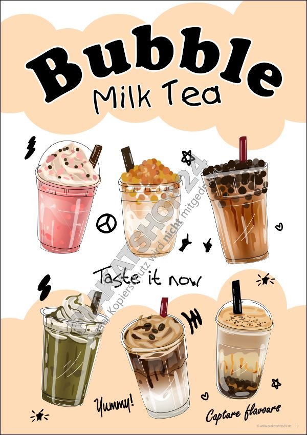 plakat-bubble-milk-tea Werbeposter Getränk Bubble-Milk-Tea