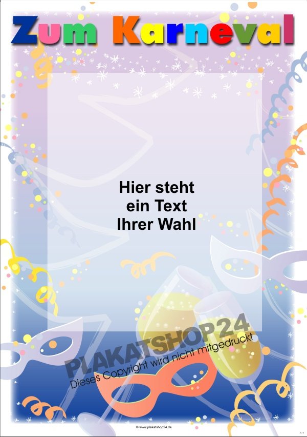 Werbeplakat zum Karneval-Fasching