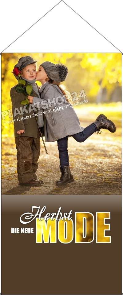 stoffbanner-schuhladen-herbst Herbstliches Stoffbanner Modegeschäft