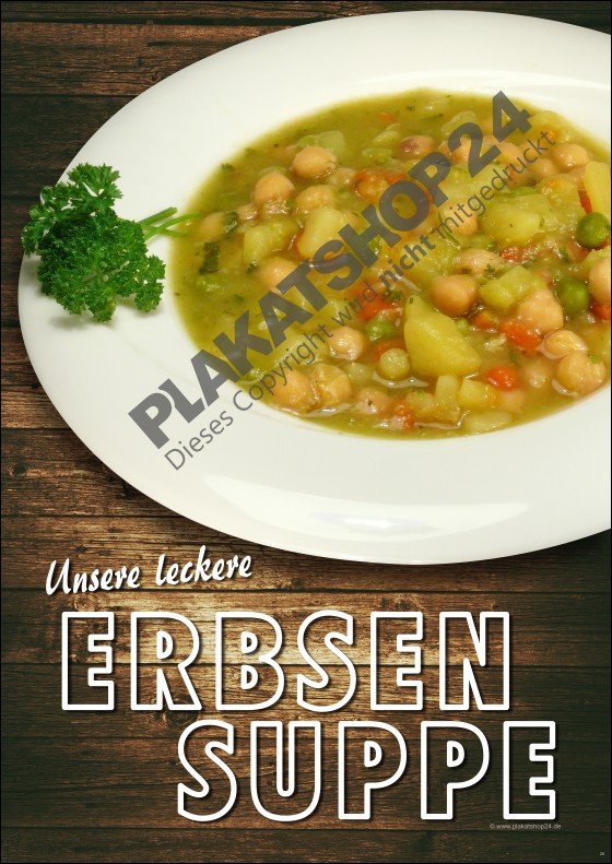 erbsensuppenposter Günstiges Erbsensuppenplakat