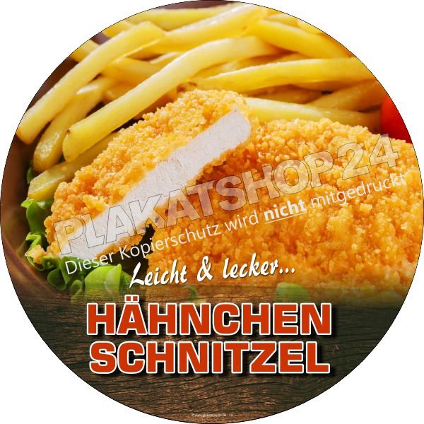 Werbeaufkleber Hähnchenschnitzel
