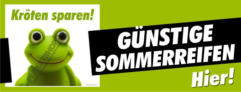 Werbebanner Kröten sparen als Sommerreifen-Werbung