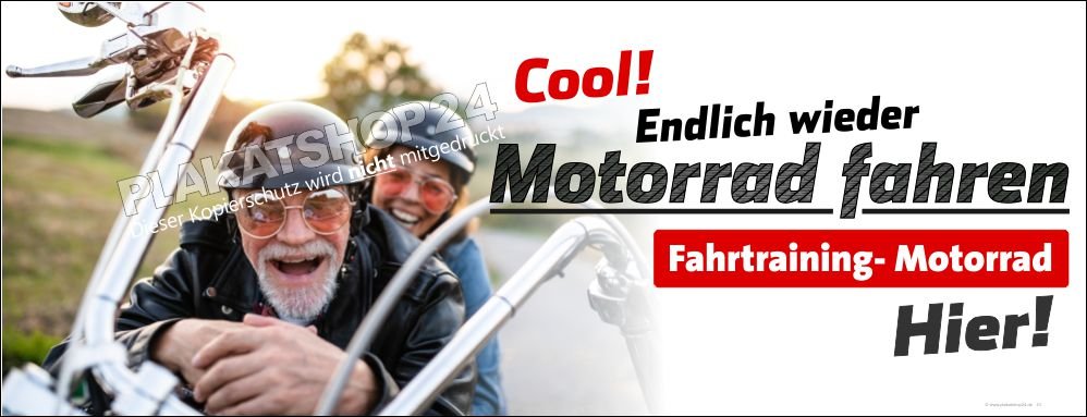 Werbebanner Fahrschule Motorrad fahren