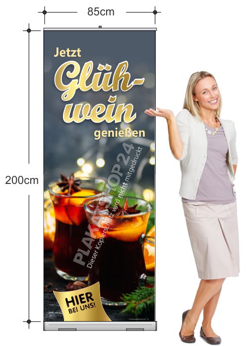 gluehwein-rollupdisplay mobiles Rollupdisplay mit Foto Glühwein