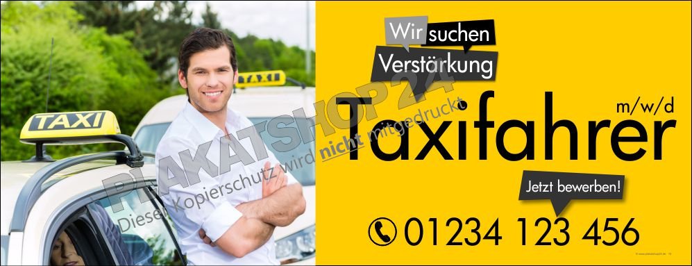 werbebanner-taxifahrer-gesucht Werbeplane Taxifahrer gesucht