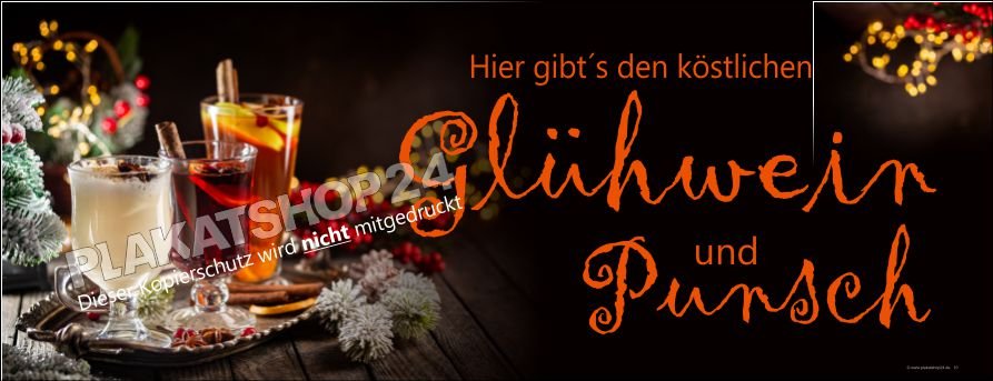 Weihnachtsmarktbanner Glühwein Punschverkauf