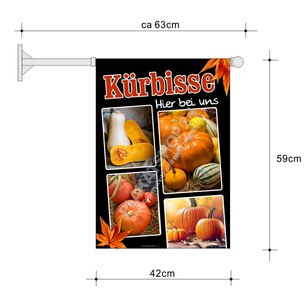Fahne für den Verkauf von Kürbissen Fahne für den Verkauf von Kürbissen