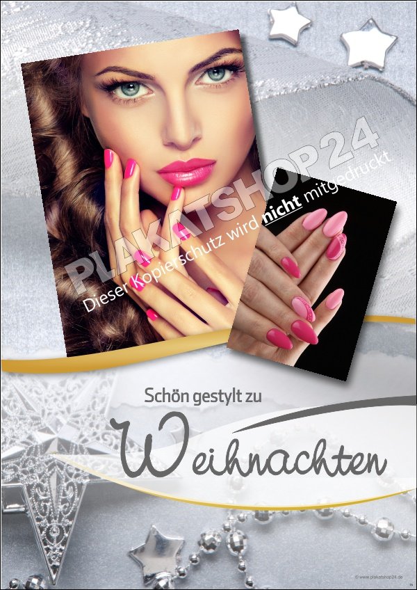 Weihnachtsplakat_Nageldesign Dekoposter Weihnachtszeit Nageldesign