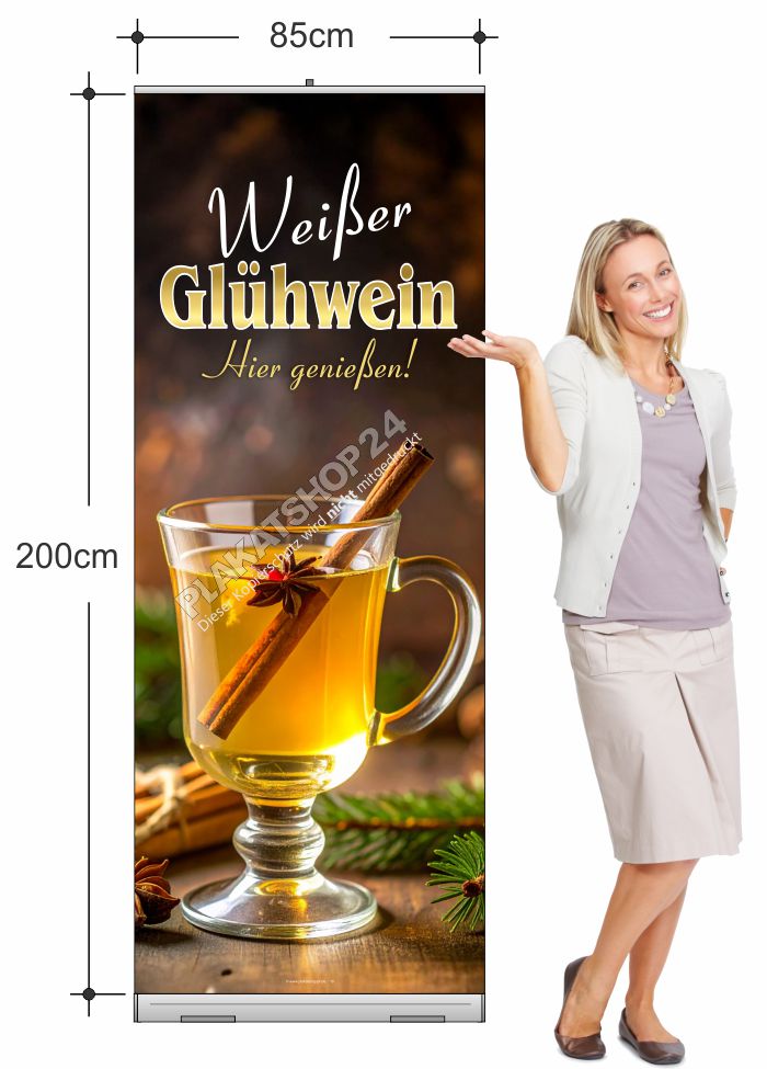 Rollupbanner weißer Glühwein Werbung Rollupbanner weißer Glühwein Werbung