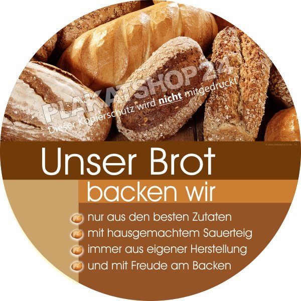 Aufkleber für Bäckerei und Ihre Brotvielfalt