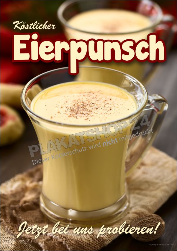 Werbeplakat für Eierpunsch