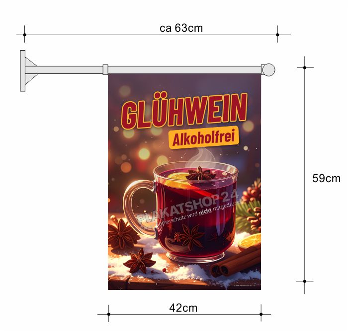Werbefahne Alkoholfreier Glühwein