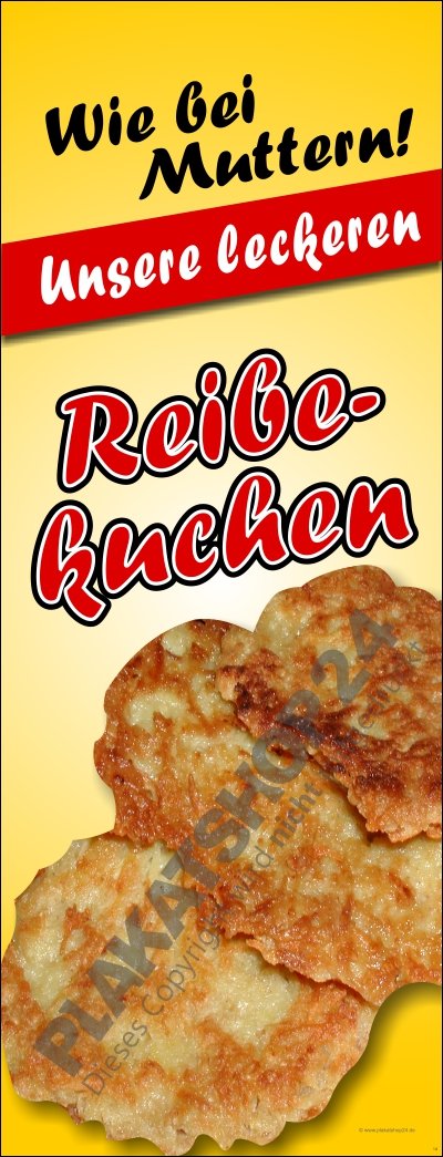 Reibenkuchen-Banner für Werbung Reibekuchen und Reibeplätzchen