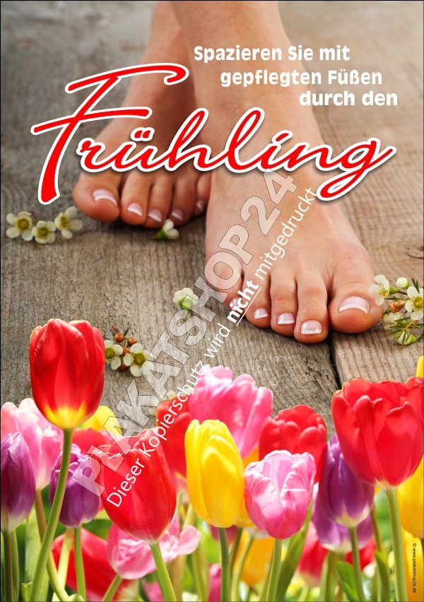 Frühlingsplakat für Fußpflege-Werbung