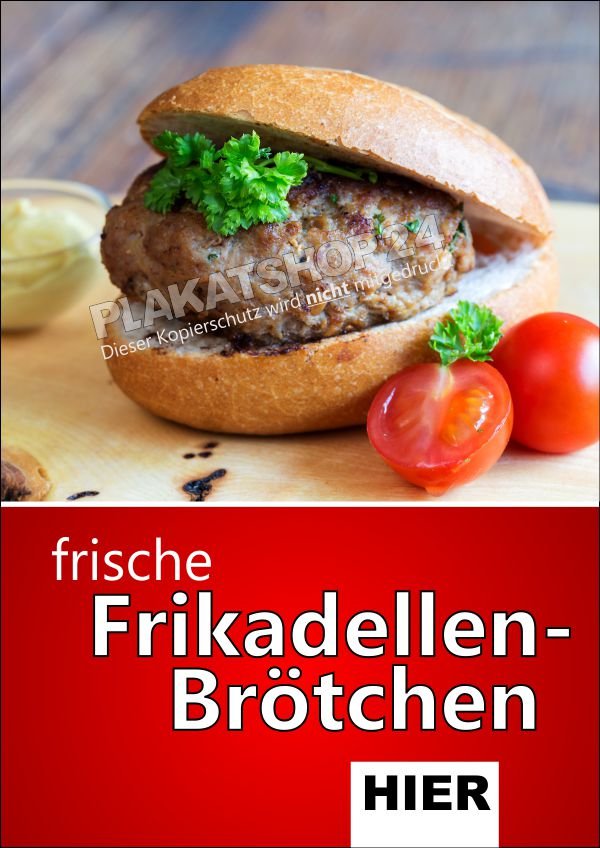 frikadellenplakat Günstiges Plakat Frikadellenbrötchen