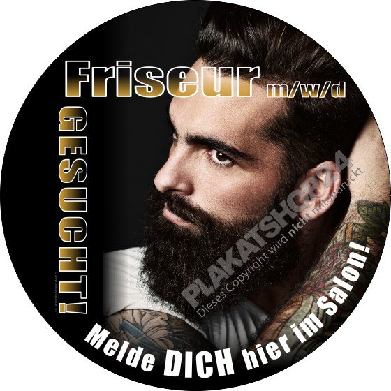 Werbefolie Friseur/in gesucht