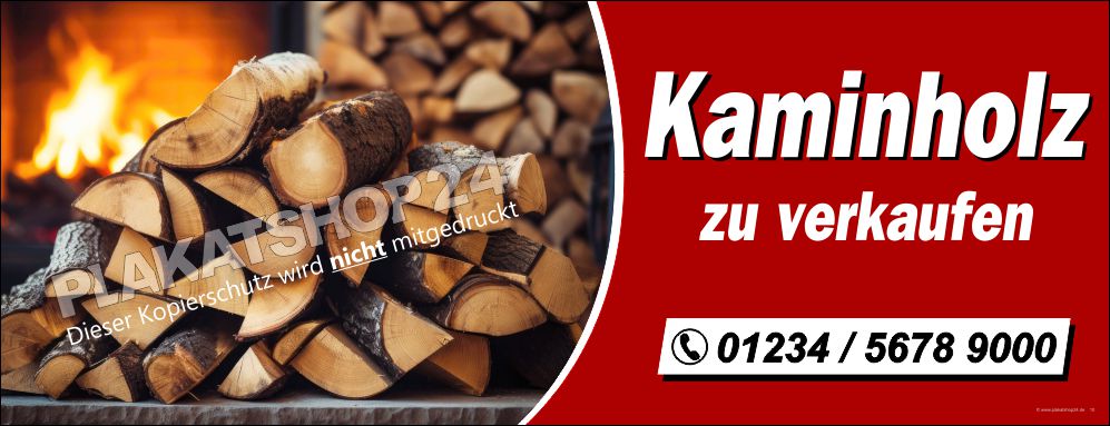 Werbeplane für den verkauf von Kaminholz