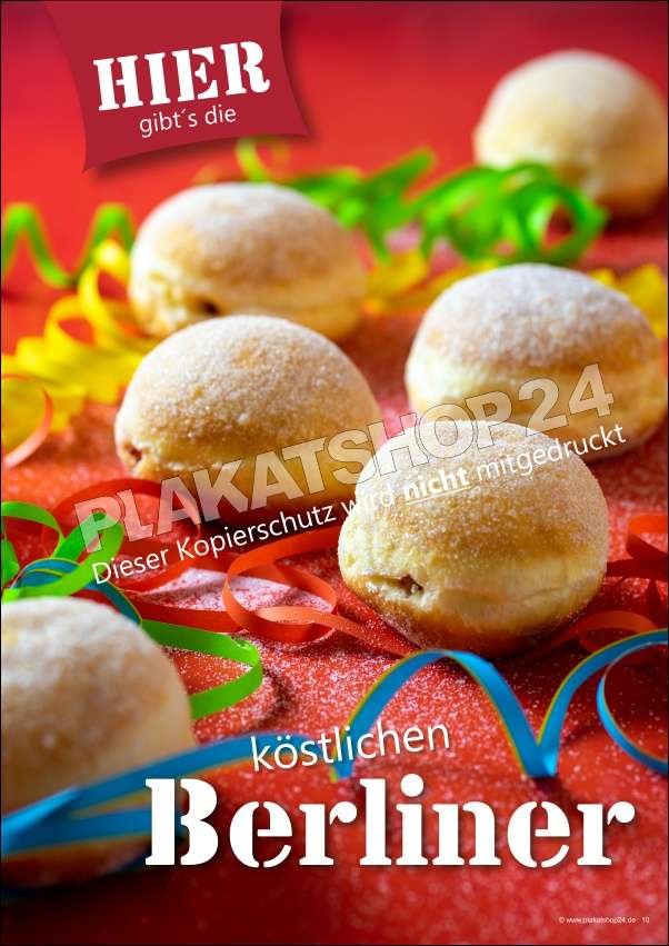 Plakat Berlioner / Pfannkuchen / Krapfen zum Karneval / Fasching