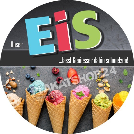 eisaufkleber Bunte Schaufensterfolie Eis im Hörnchen
