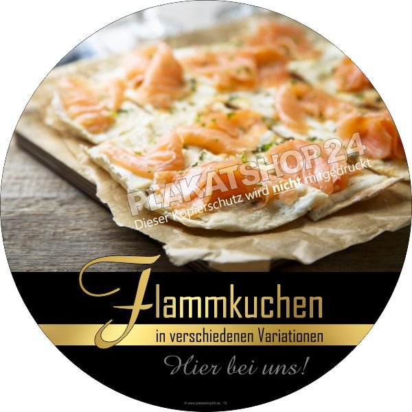 Aufkleber Lachsflammkuchen